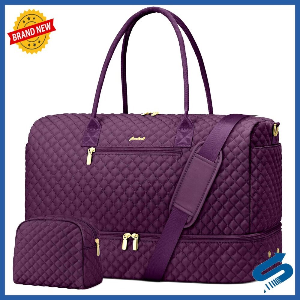 Large Capacity Travel Duffle Bag with Shoe Compartment Carry On Weekender